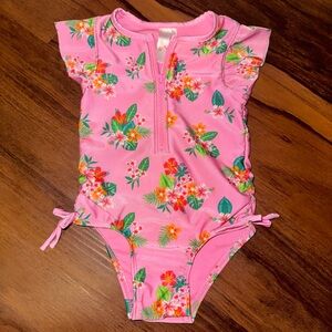 Cat & Jack Pink Floral Kids Swim One Piece